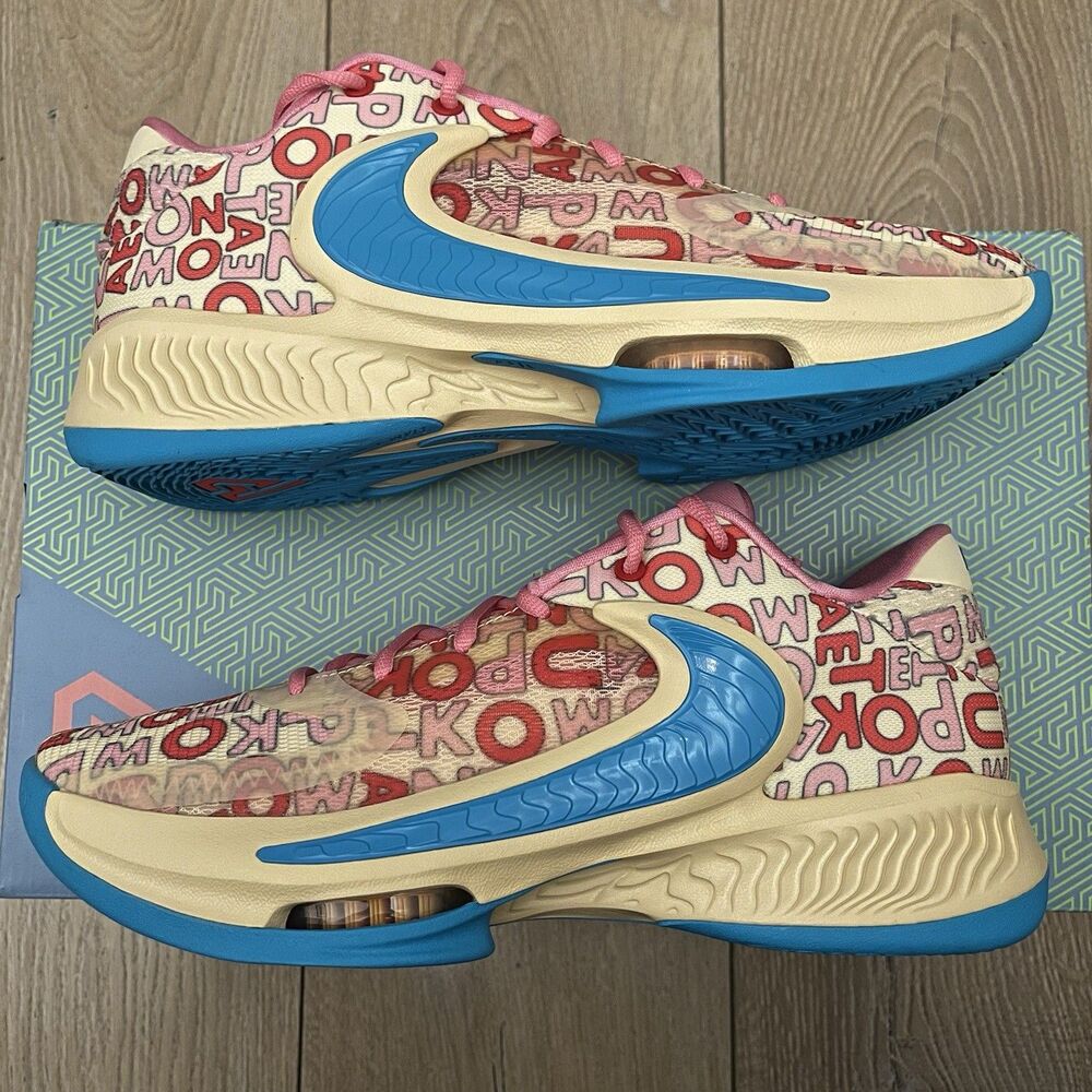 Nike Zoom Freak 4 Letter Bros Vanilla Lightning Coral Size 10